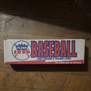 Fleer 1990 Baseball Logo Stickers & Trading Cards Set - Red and Blue